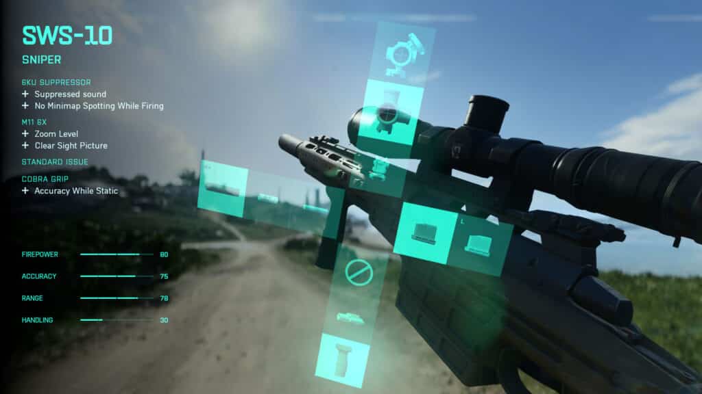 Battlefield 2042 SWS-10 loadout in Plus System