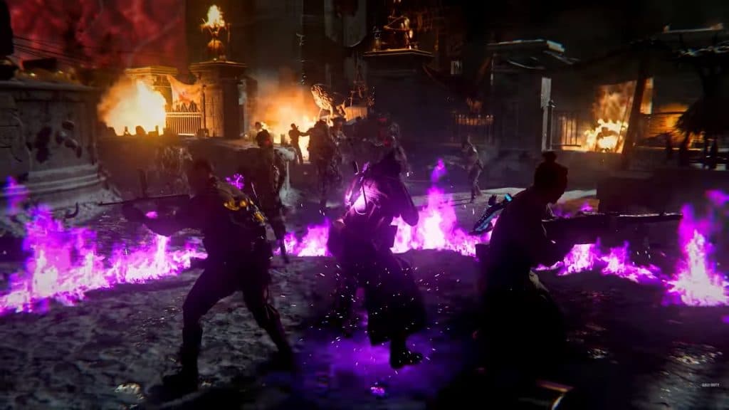 players fighting zombies