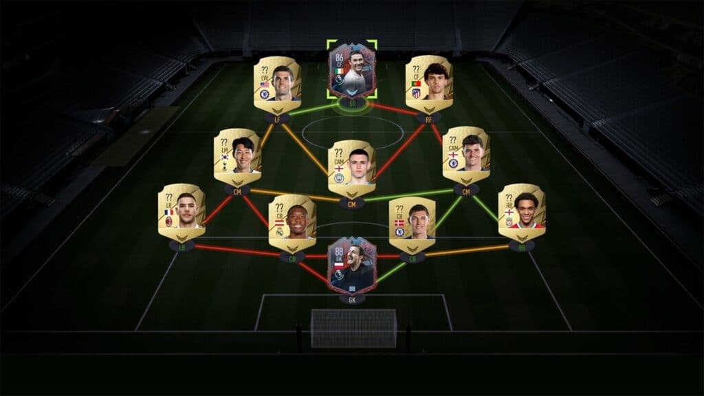 An example of an Ultimate Team XI