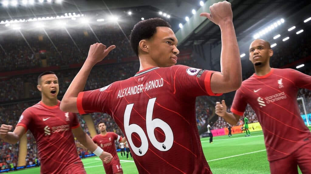 trent alexander-arnold pointing at the back of his shirt