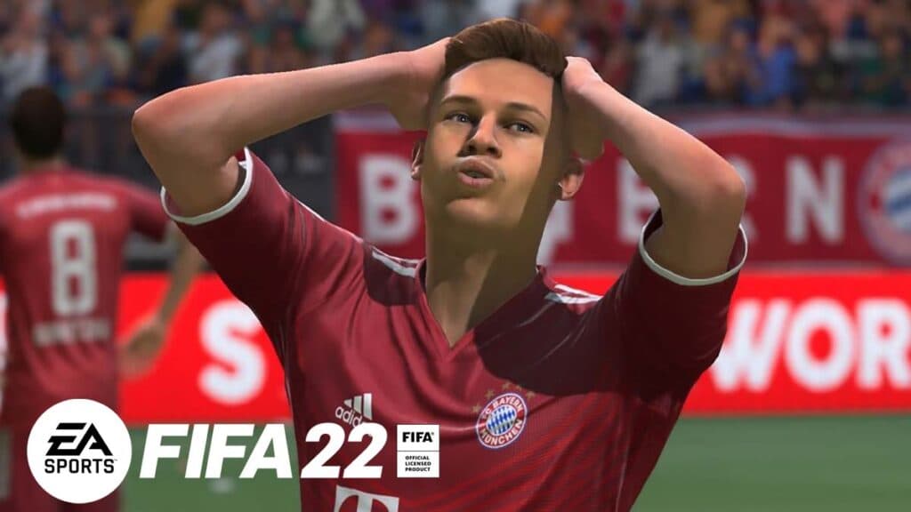 Kimmich in FIFA 22 with hands on head
