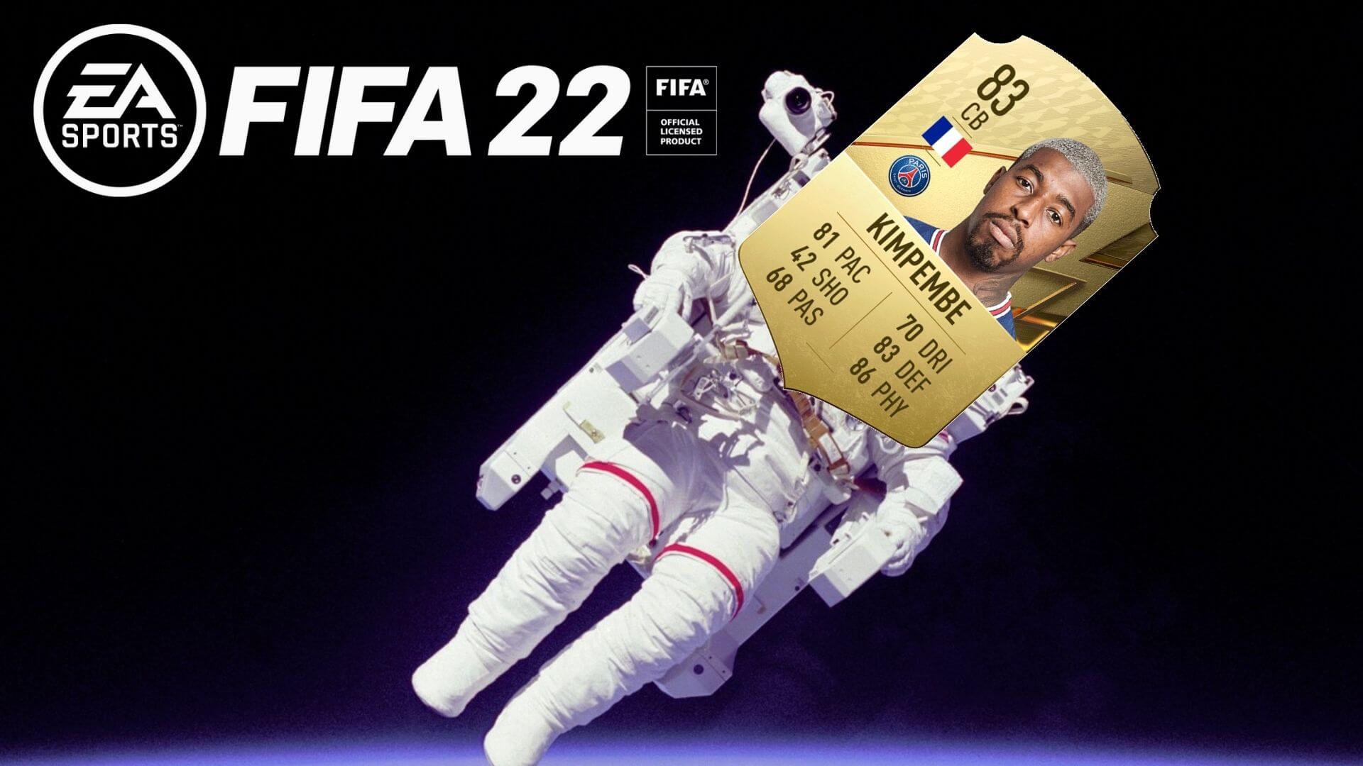 fifa 22 kimpembe card in space