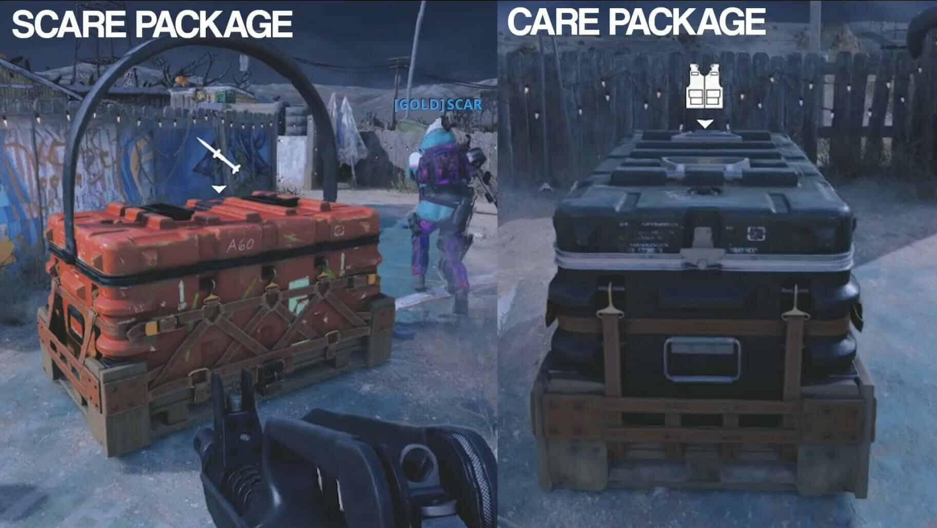 Scare Package and Care Package BOCW comparison