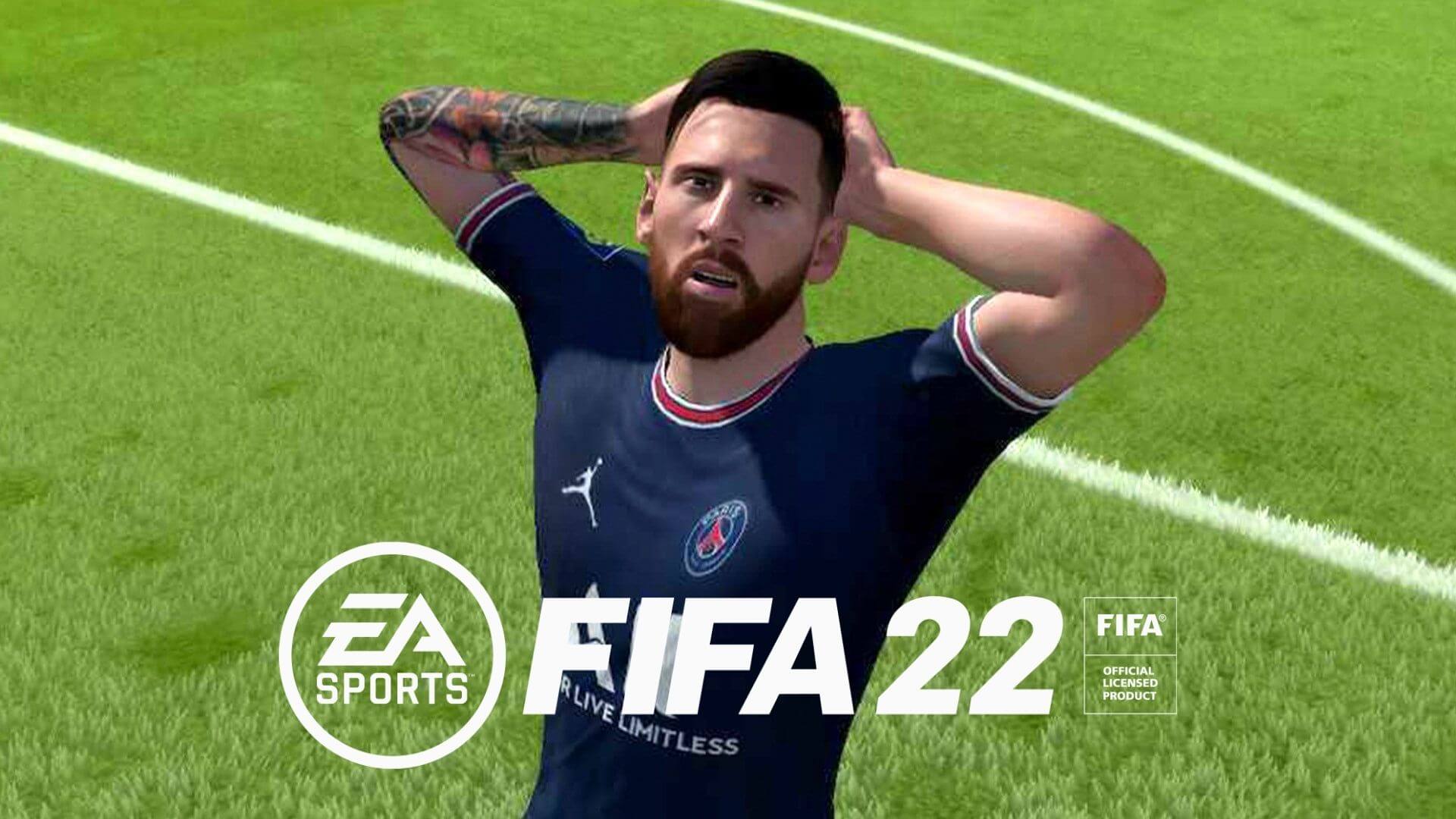 messi holding hands on head in FIFA 22