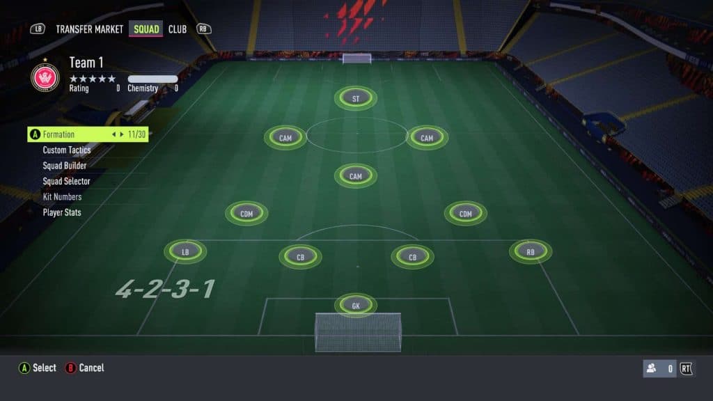 4-2-3-1 narrow formation in FIFA 22