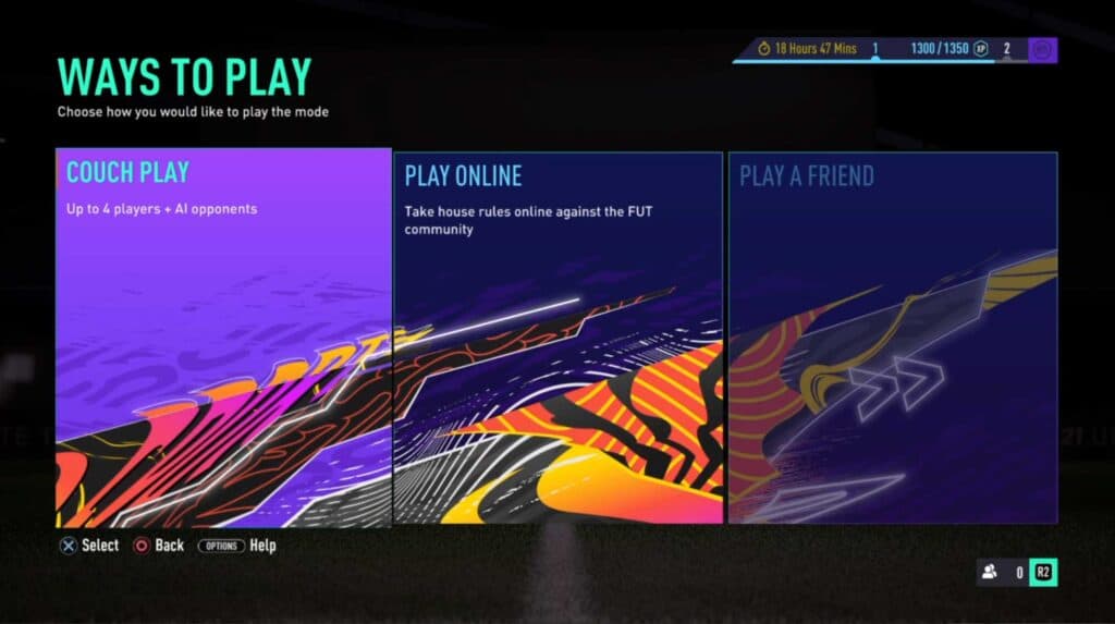 Friendlies menu in FIFA 21 Ultimate Team