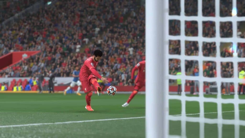 Salah shooting in FIFA 22