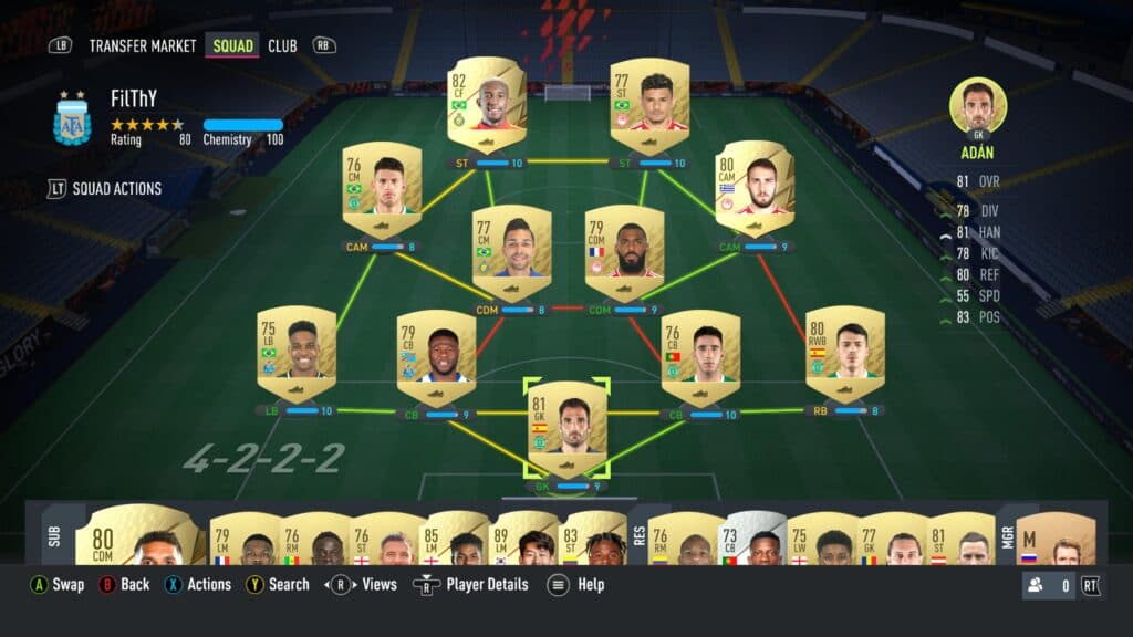 FIFA 22 Ultimate Team squad