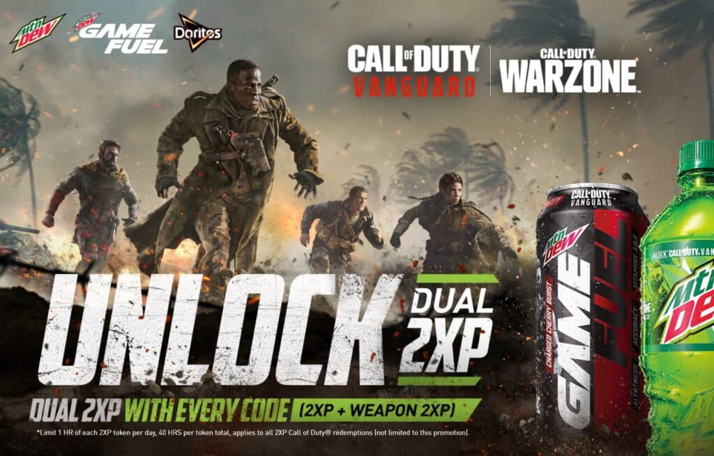 Call of Duty Vanguard and Warzone Mountain Dew and Doritos Double XP