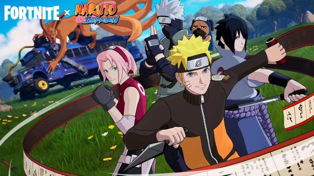 Naruto, Kakashi, Sasuke, and Sakura in Fortnite