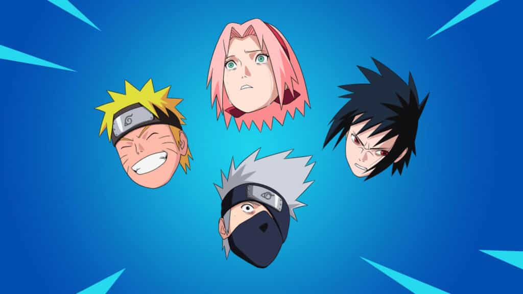 Fortnite Naruto, Sasuke, Sakura, and Kakashi Emoticons