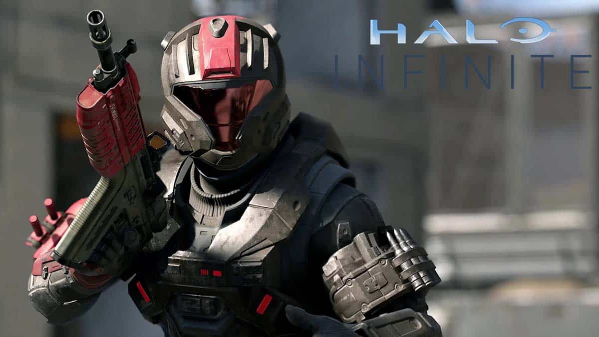 Halo Infinite Spartan holding Assault Rifle