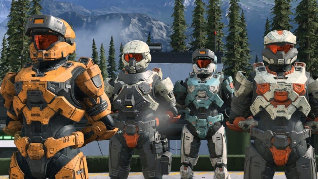 halo characters standing in a line