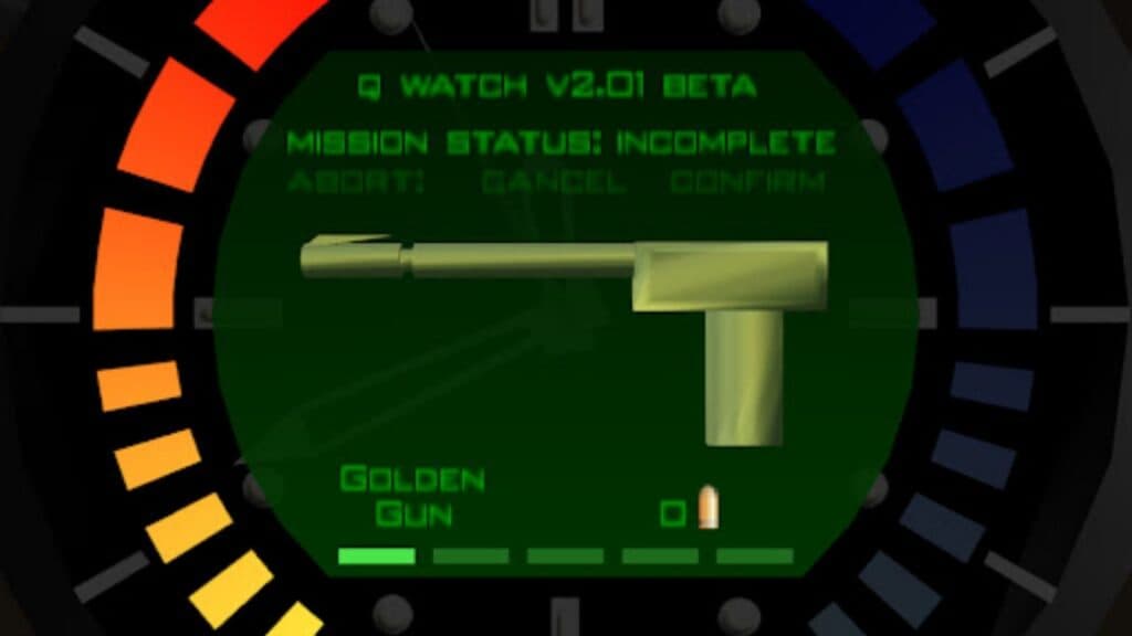 golden gun information screen
