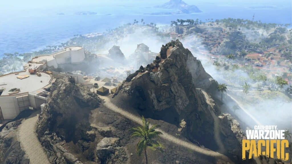 top of mountain in warzone pacific caldera map