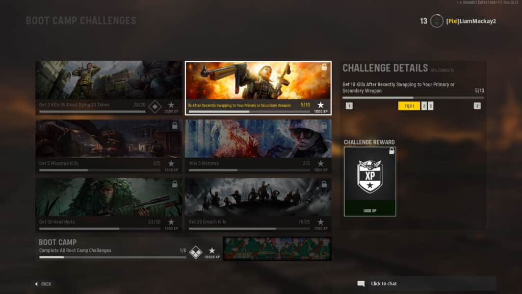 Call of Duty Vanguard bootcamp challenges