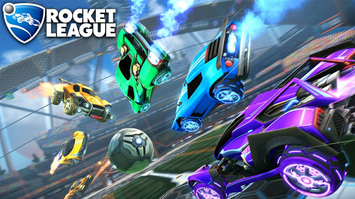 Player attacking a ball in Rocket League