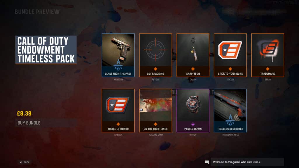 cod vanguard timeless pack in cod store 