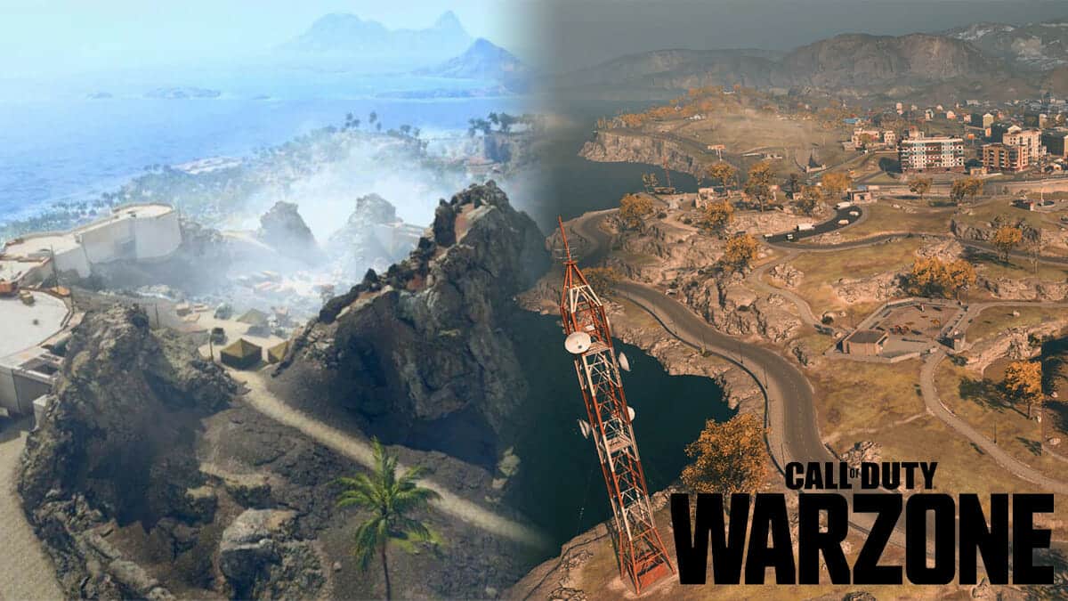 warzone caldera verdansk maps side by side