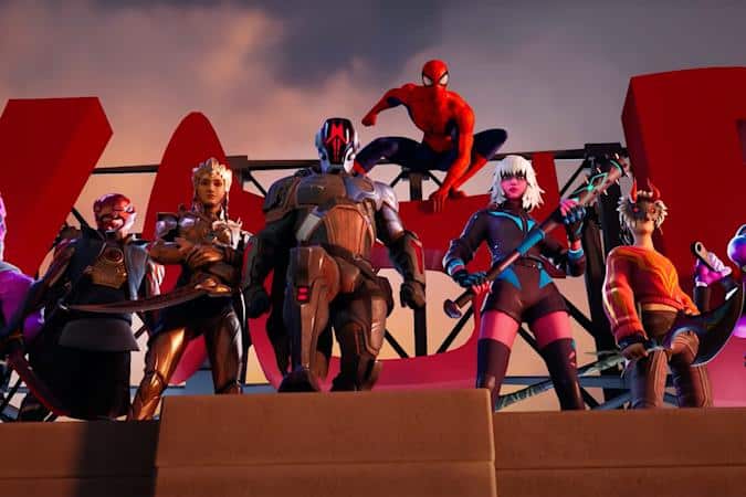 Spider-Man, The Foundation and other characters in Fortnite Chapter 3