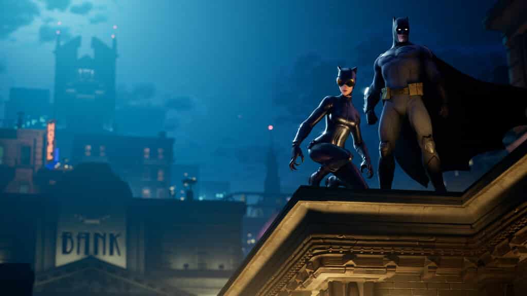 Batman and Catwoman in Fortnite crossover