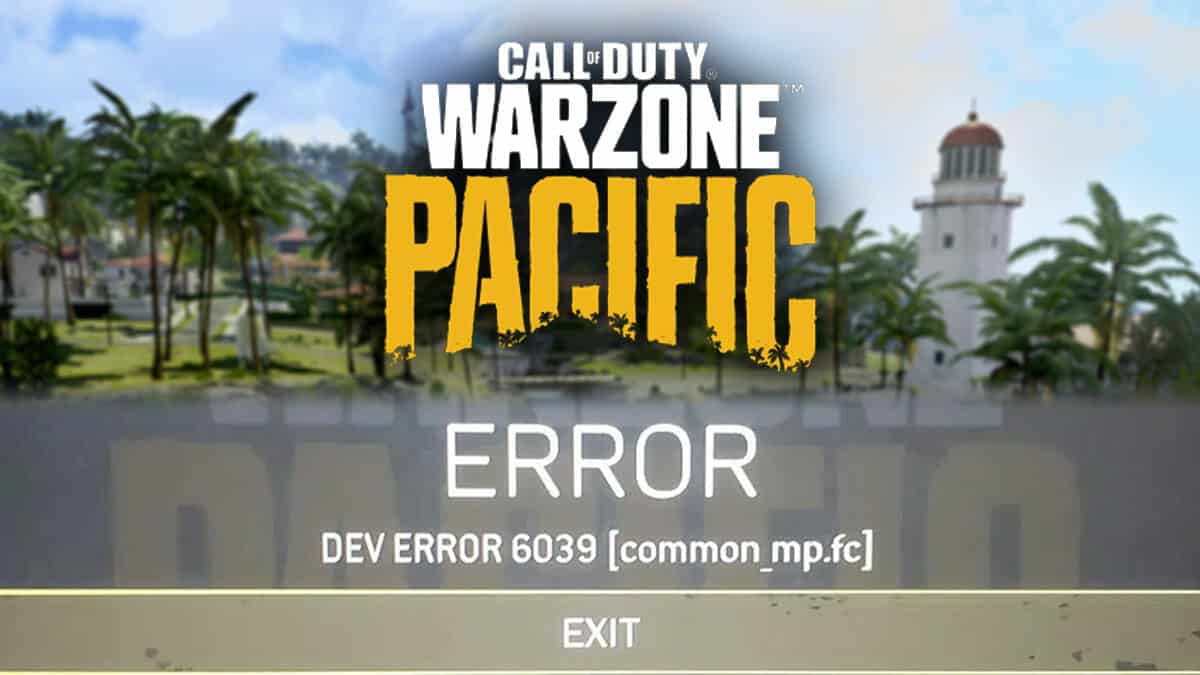 Warzone Pacific dev error 6039