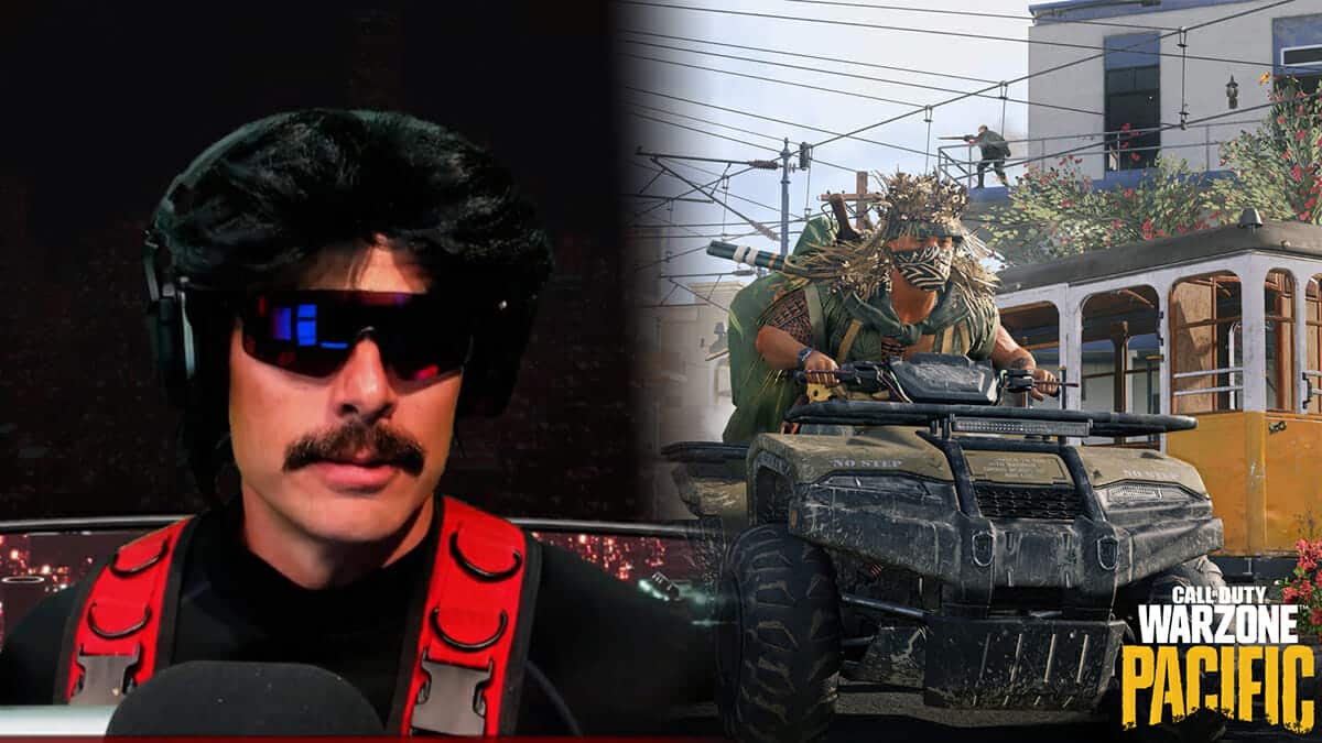 Warzone player on a quad with Dr Disrespect