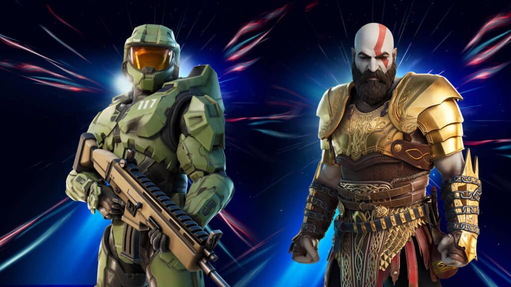 Kratos and Master Chief in Fortnite 