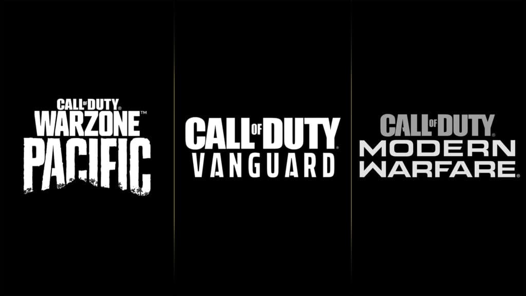 warzone pacific vanguard and modern warfare logos