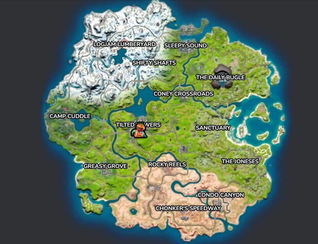 Tomatohead location on Fortnite map