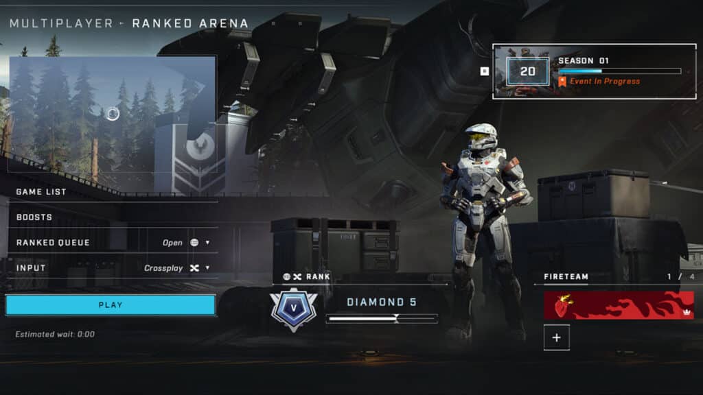 Halo Infinite ranked arena menu