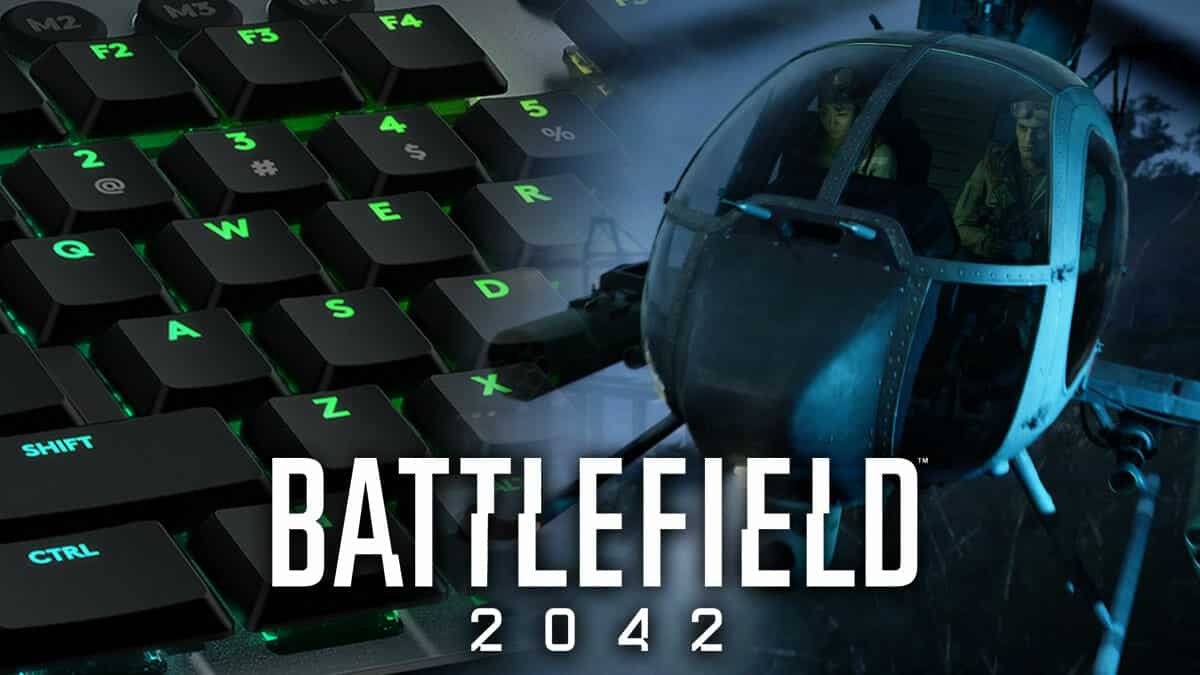Battlefield 2042 helicopter and RGB keyboard