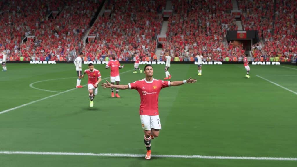 Cristiano Ronaldo celebrating in FIFA 22