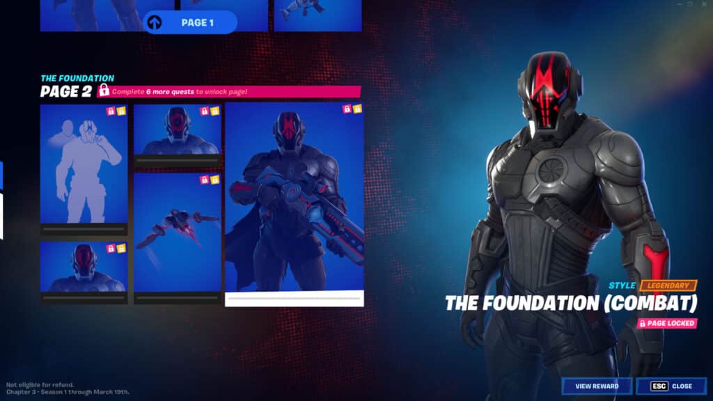 The Foundation Fortnite rewards page 2