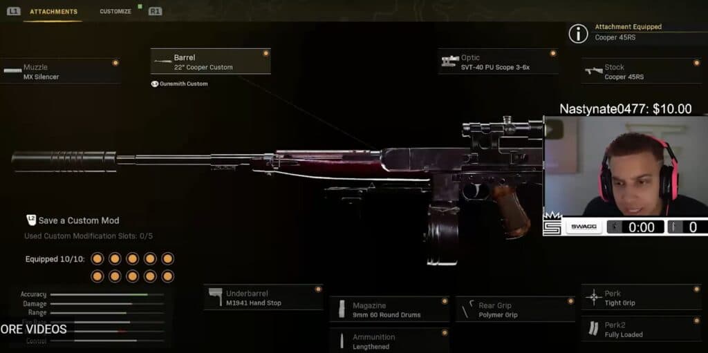 FaZe Swagg's Warzone Cooper Carbine loadout