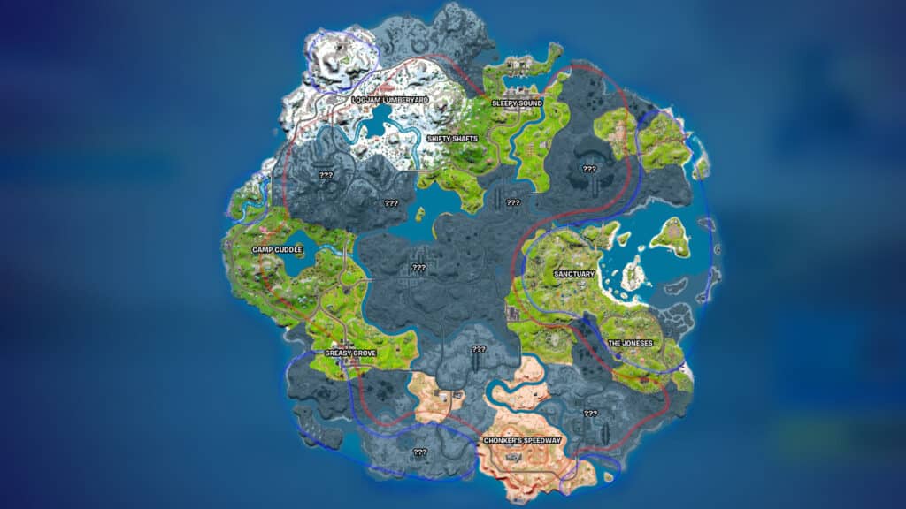 red and blue lines on fortnite season 2 map