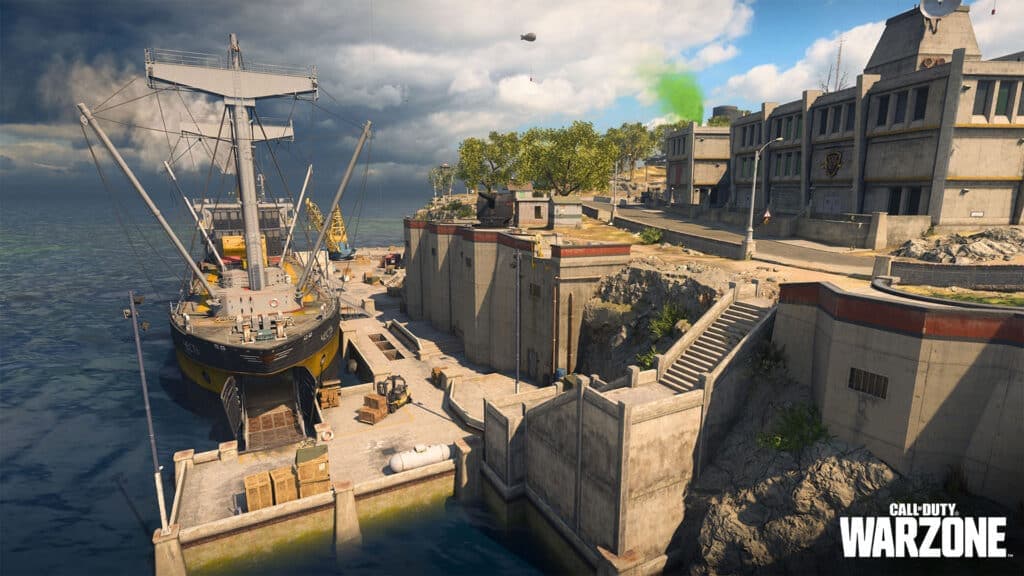 ship in Warzone's Rebirth Island Reinforced map