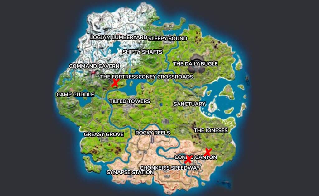 Cabbage locations in Fortnite Chapter 3, Season 2