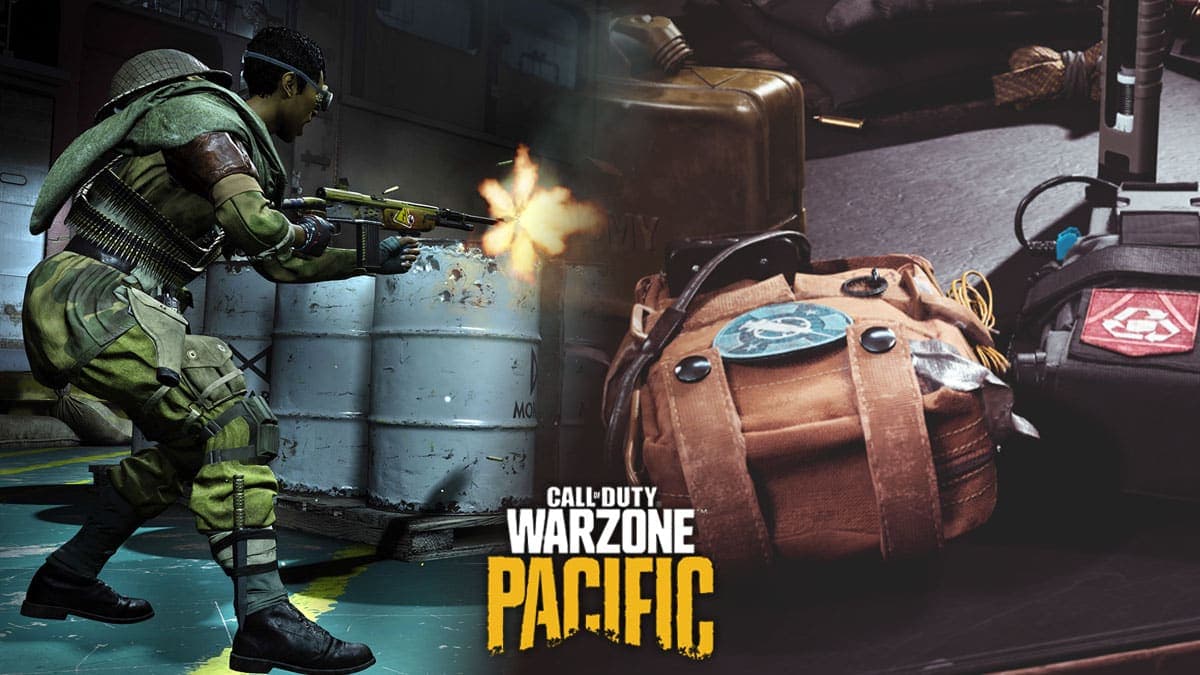 warzone player firing gun and perk satchels in season 3
