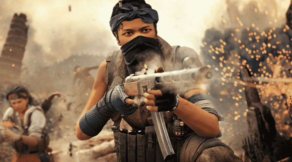 Warzone player firing PPSH-41