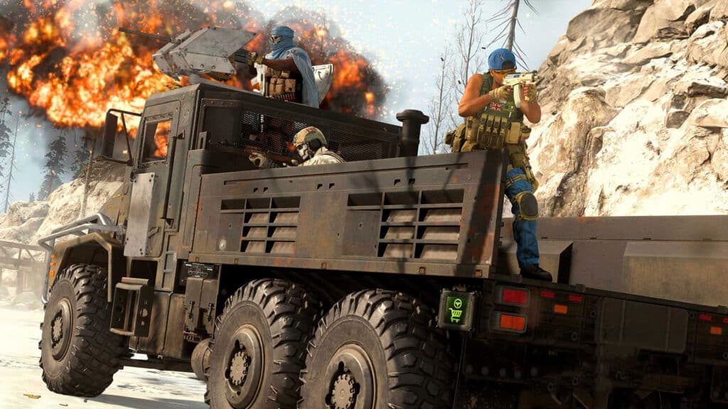 Players riding Armored Truck in Warzone