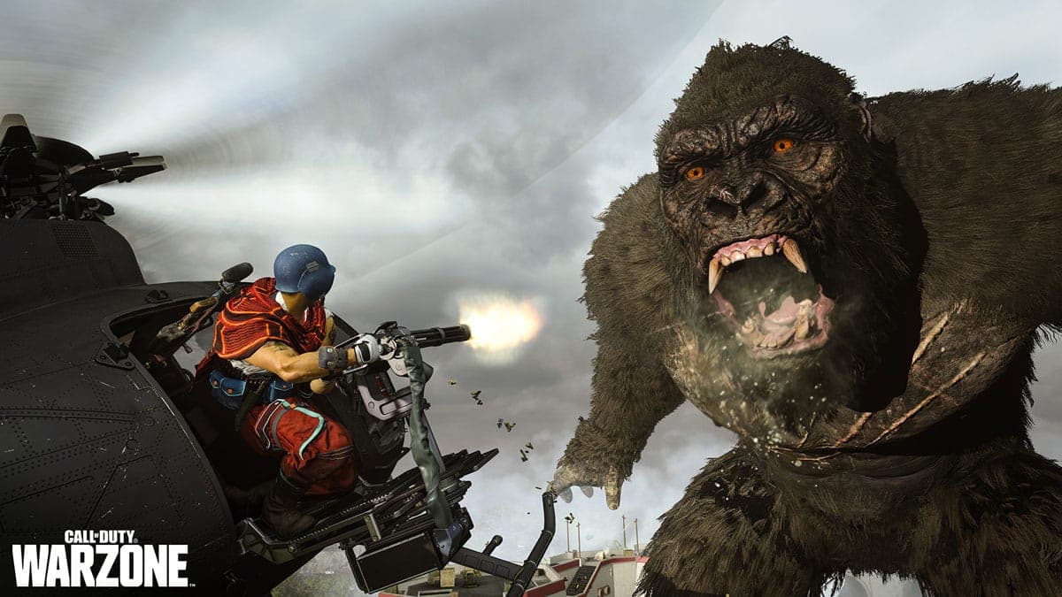 king kong attacking warzone operators in helicopter