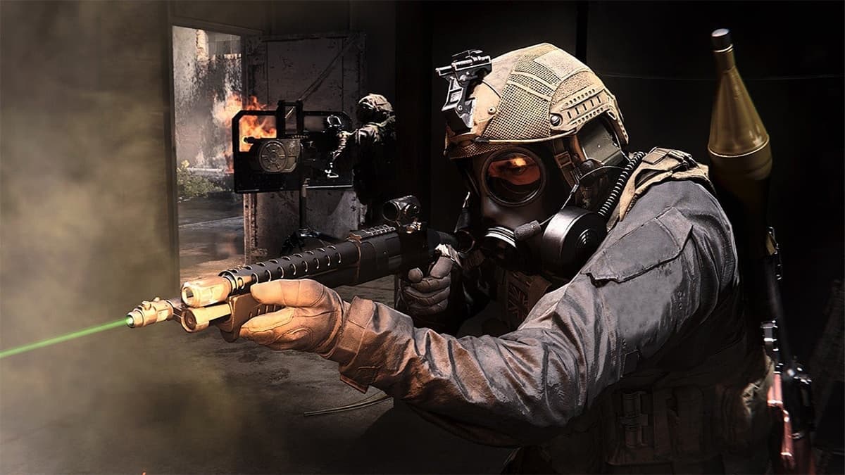 Modern Warfare player firing weapon