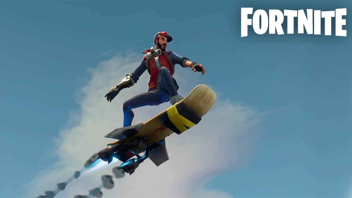 Fortnite character on hoverboard