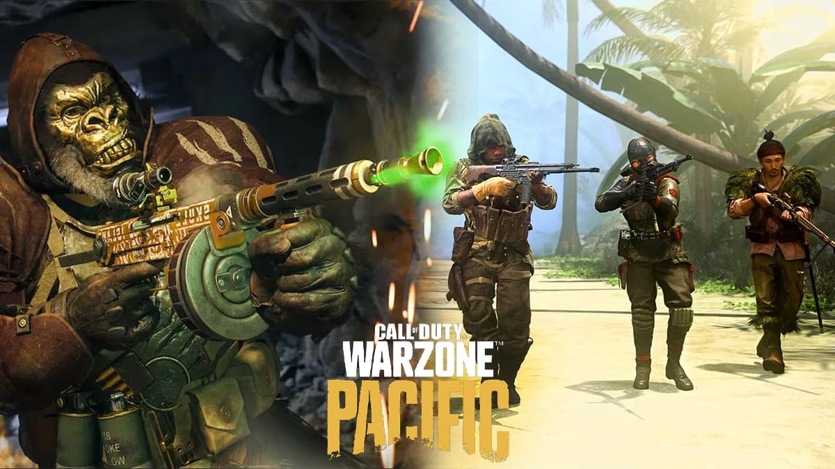 Kong Operator skin and Warzone Pacific Operators aiming weapons