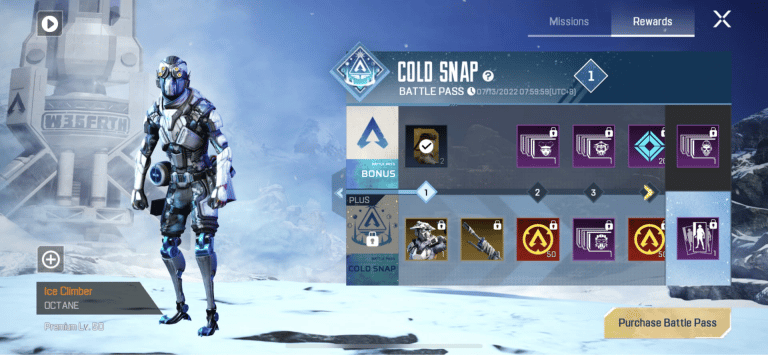 apex legends mobile cold snap battle pass