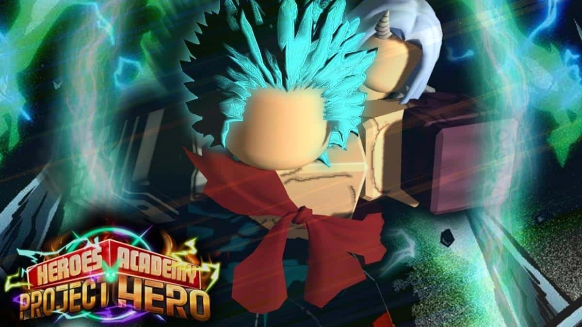 Deku in Project Hero as a Roblox character.