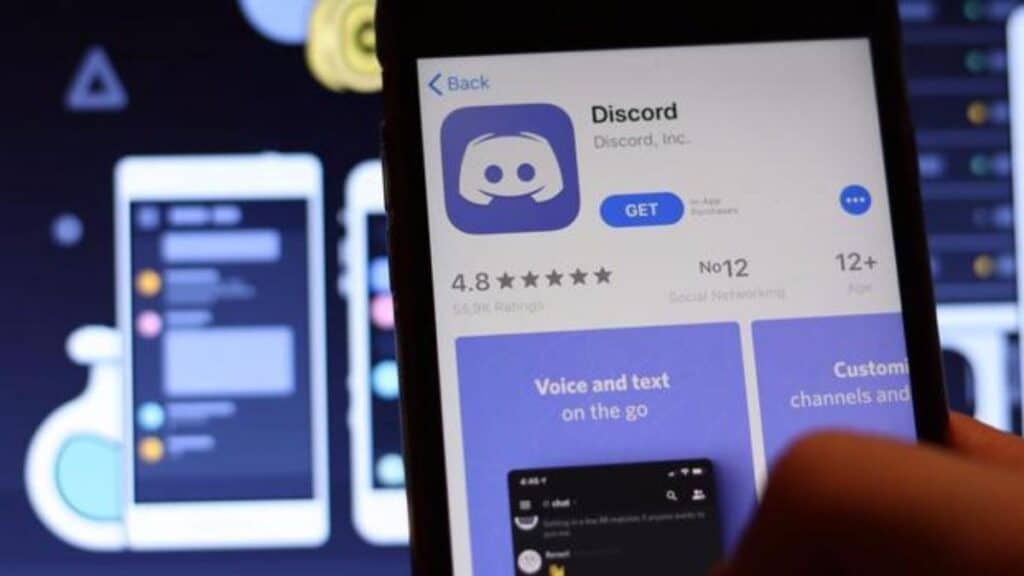 person using discord on phone