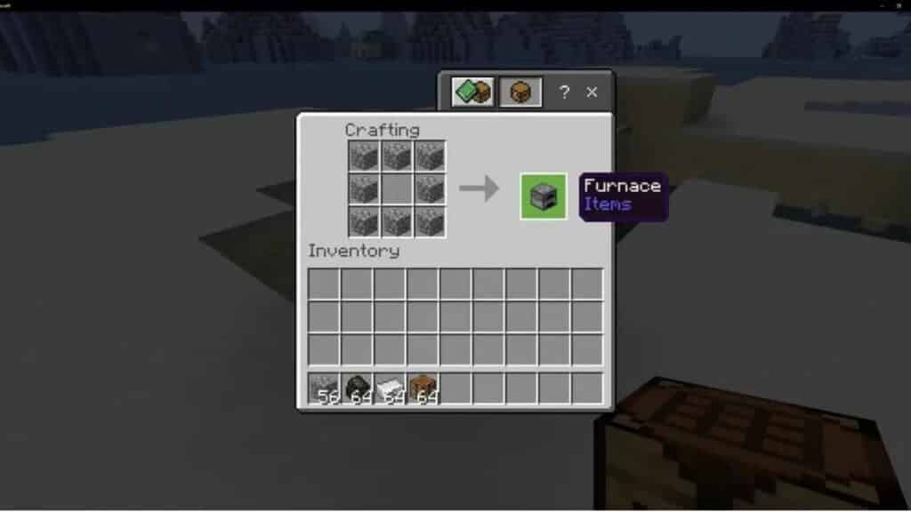 Crafting furnace in Minecraft