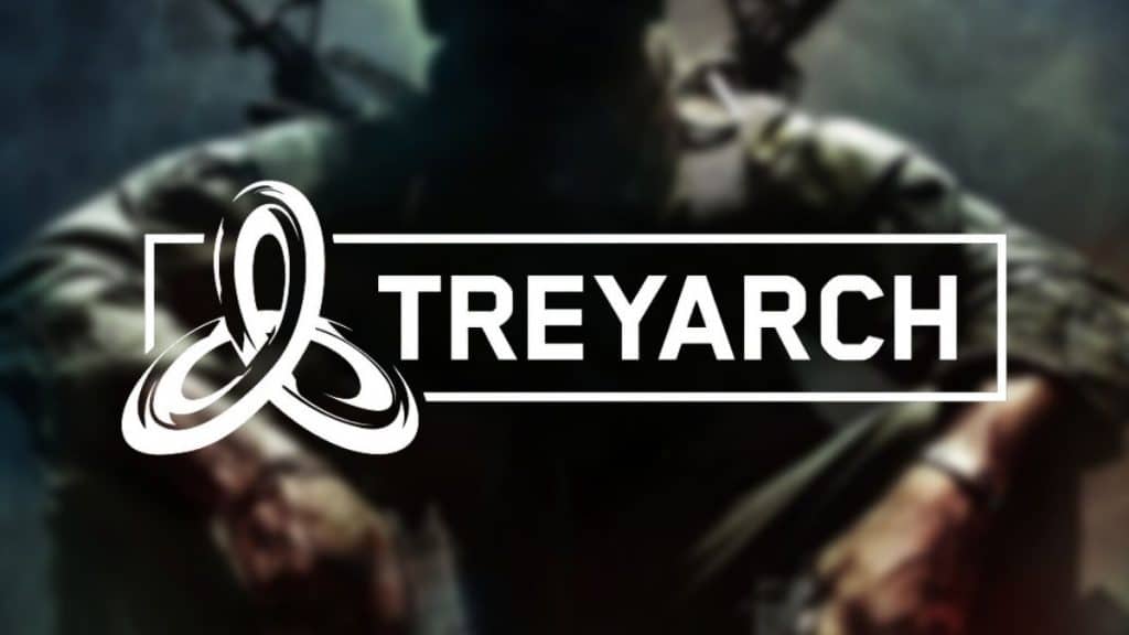 Logo Treyarch trên nền Black Ops